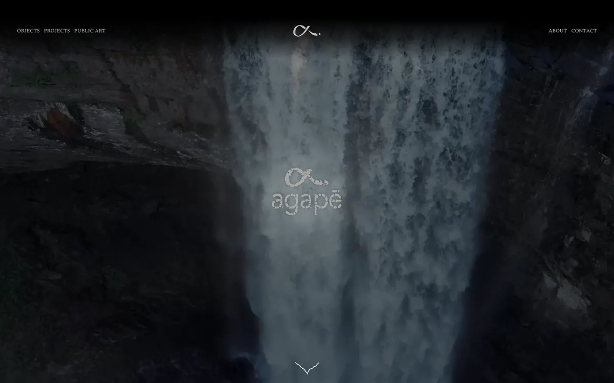 Homepage of the Agape Space website