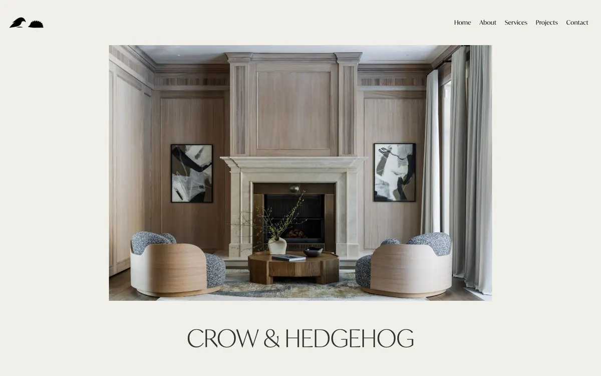 Homepage of the Crow & Hedgehog website